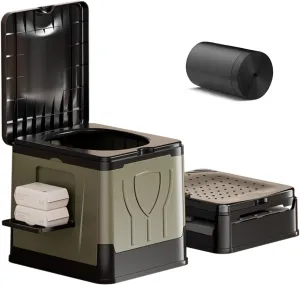 Portable Toilet for Adults - 12.4'' *14.5'' Outdoor Emergency Potty for Camping, Road Trip, Car, Tent, Truck Drivers