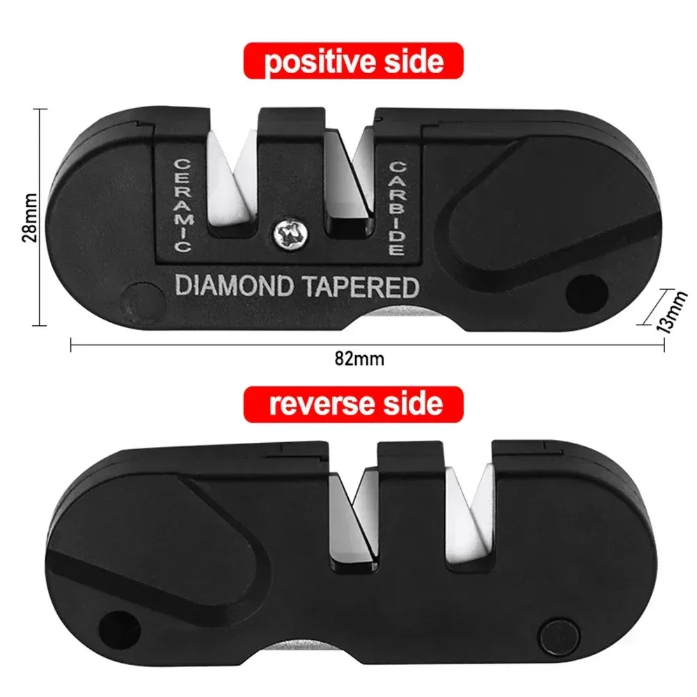 Portable Tungsten Ceramic Carbide Knife Sharpener for Camping and Survival