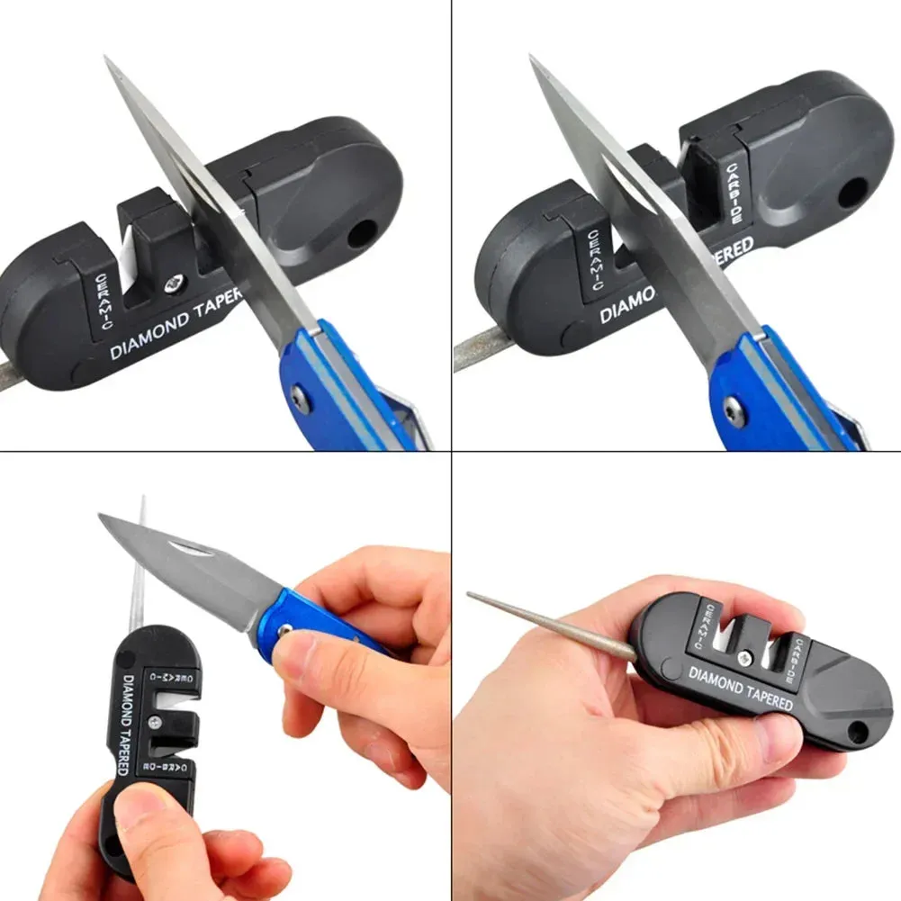 Portable Tungsten Ceramic Carbide Knife Sharpener for Camping and Survival
