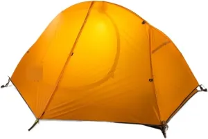 Portable Ultralight Tent Waterprof 4000  Tents Double Layer Outdoor Camping Travel Tent Camping Tents Change Clothes Tent (Color : 20D Orange Double, Size : 1)