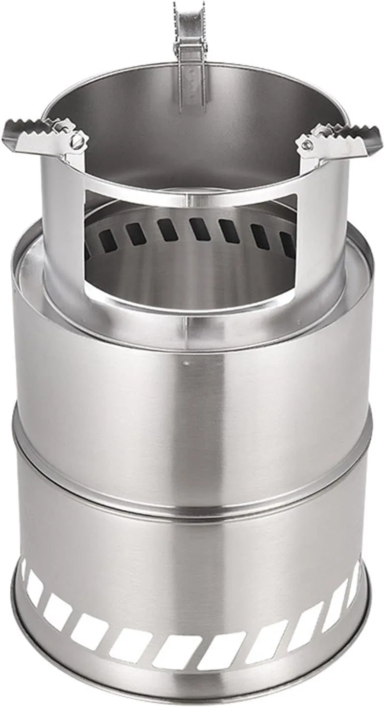 Portable Wood Burning Stove, Camping Stove Camp Wood Stove Portable Foldable Wood Burning Stove Stainless Steel Burning Backpacking Stove for Outdoor Hiking Picnic BBQ