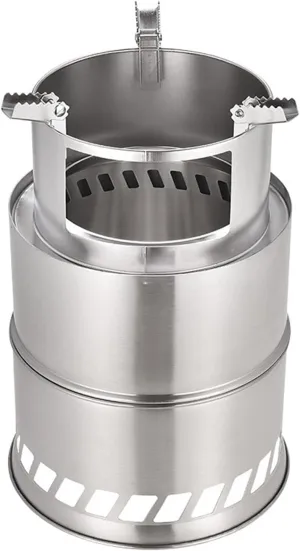 Portable Wood Burning Stove, Camping Stove Camp Wood Stove Portable Foldable Wood Burning Stove Stainless Steel Burning Backpacking Stove for Outdoor Hiking Picnic BBQ