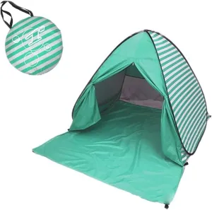 Premium Beach Tent Easy Setup,Pop-up Sun Shelter with UPF 50  Rated Sun Protection & Extended Porch - Beach Essentials