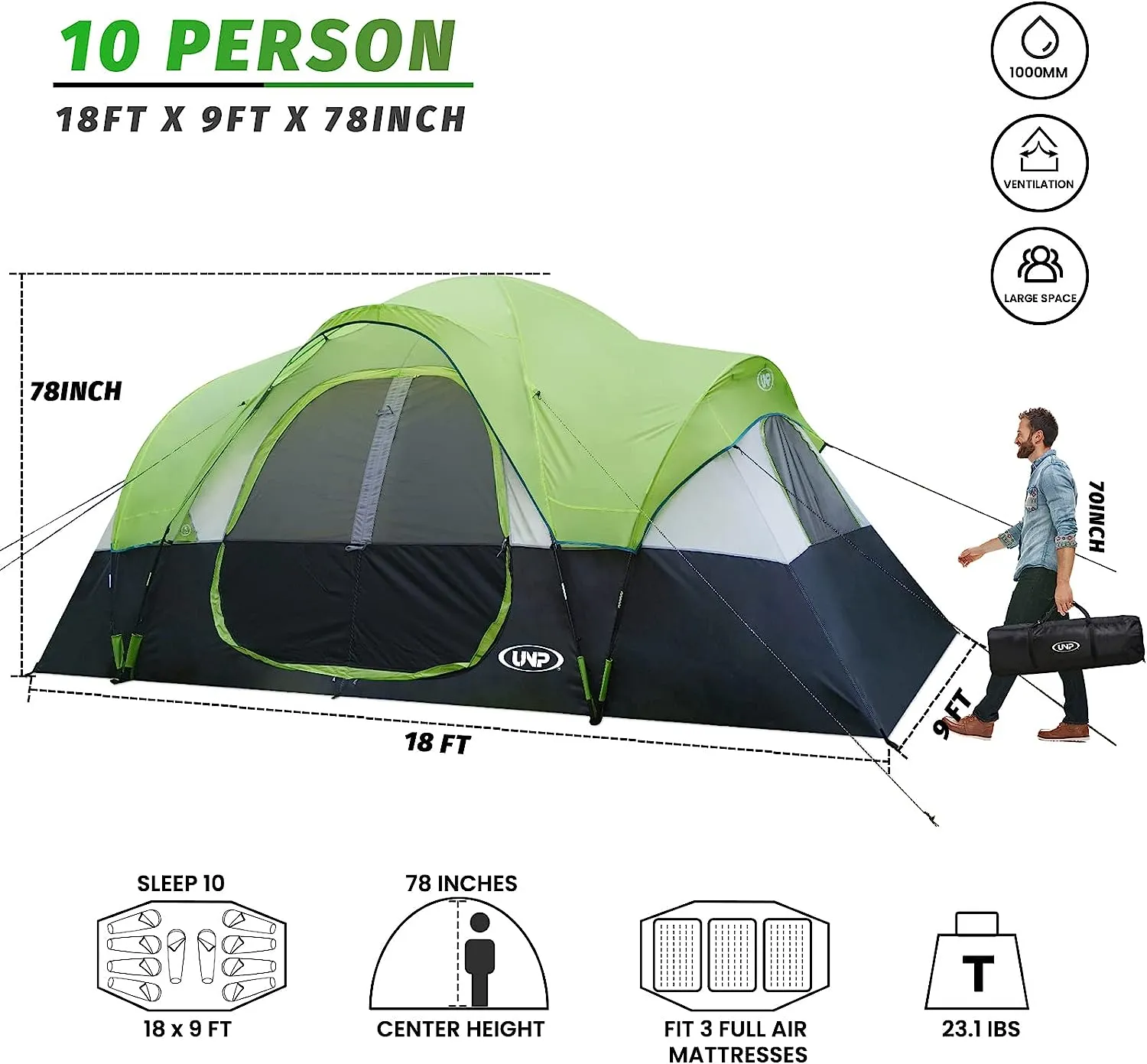Products Camping Tent Automatic 3-4 Man Person , 4 Seasons Instant Tent Pop Up Tent for Camping, Hiking, Outdoor Festivals, Car Trip