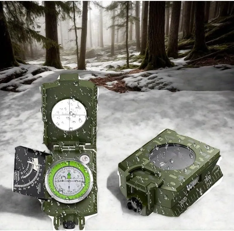 Professional Compass Metal Waterproof IP65 Compass Sighting Clinometer with Carry Bag for Camping Hunting Hiking Geology and Other Outdoor Activities
