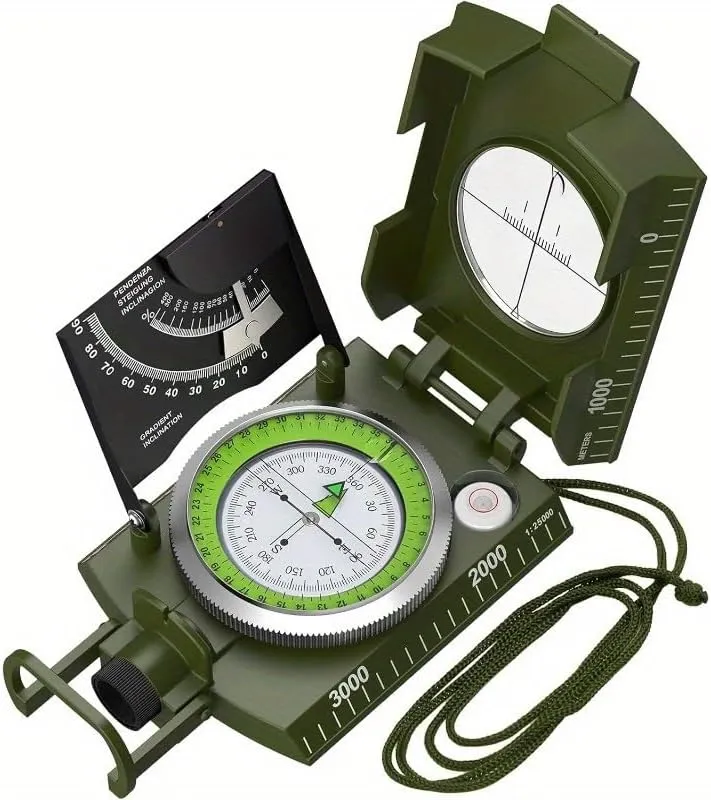 Professional Compass Metal Waterproof IP65 Compass Sighting Clinometer with Carry Bag for Camping Hunting Hiking Geology and Other Outdoor Activities