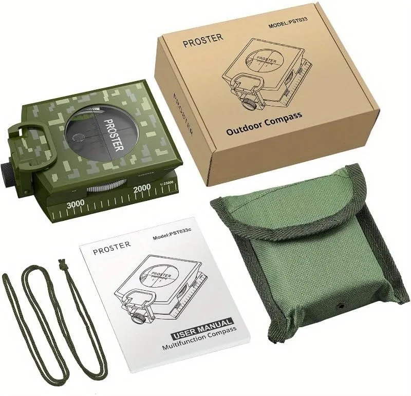 Professional Compass Metal Waterproof IP65 Compass Sighting Clinometer with Carry Bag for Camping Hunting Hiking Geology and Other Outdoor Activities