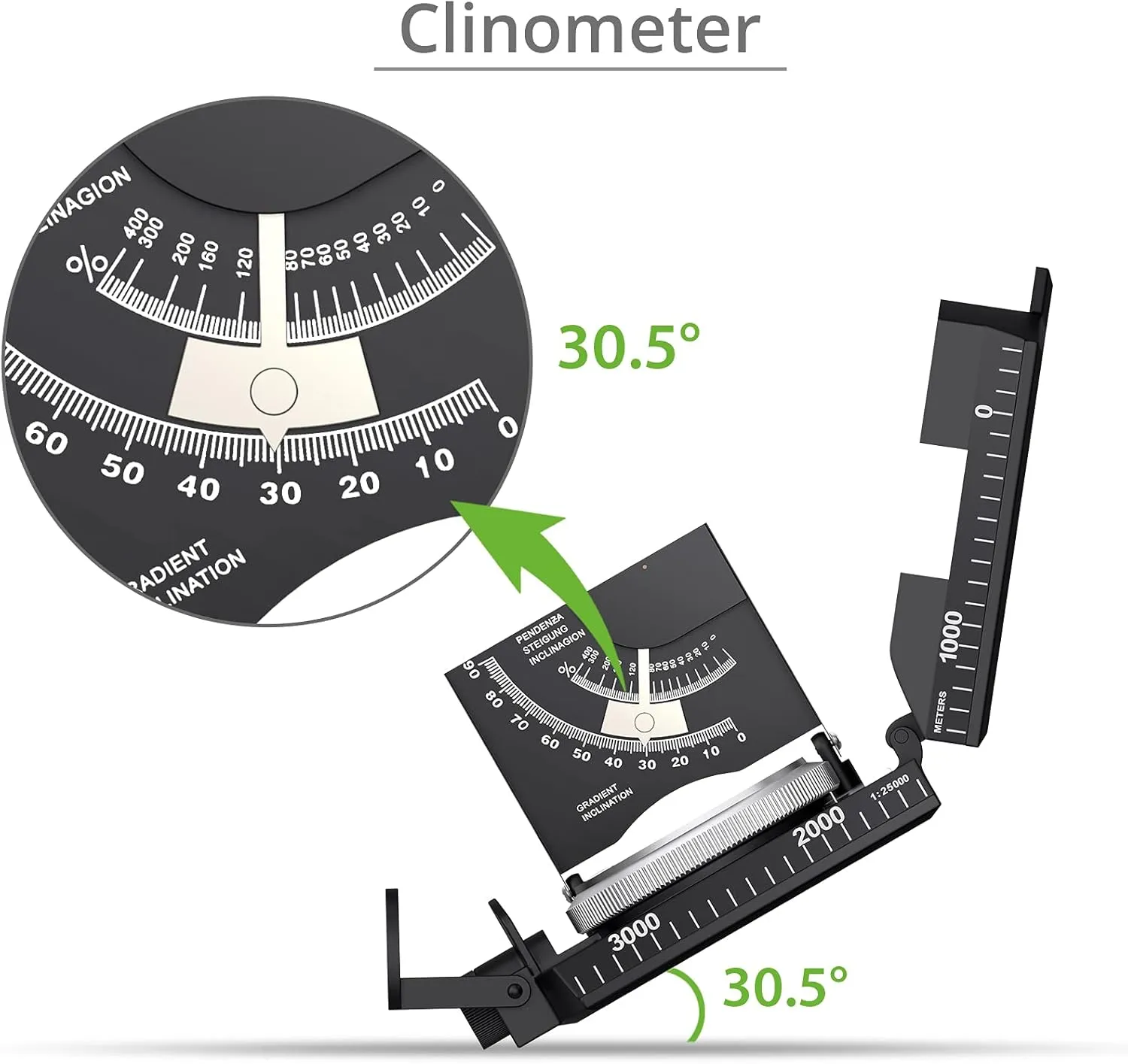 Proster IP65 Compass Hiking Survival - Lensatic Sighting Compass for Camping Navigation, Compass with Clinometer & Carry Bag for Camping Hunting Hiking Geology Activities
