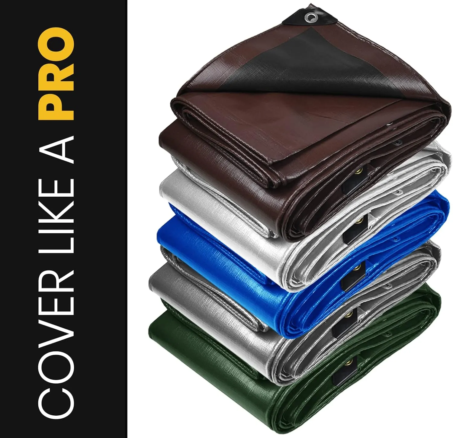PROTARP Extra Heavy Duty 16 Mil Tarp Cover, Waterproof, UV Resistant, Rip and Tear Proof, Poly Tarpaulin with Reinforced Edges for Roof, Camping, Patio, Pool, Boat. (White 6′ X 8′)