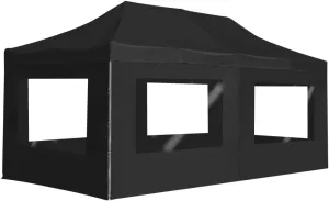 Provides Shelter for Outdoor Events with Professional Folding Party Tent, Heavy-Duty Waterproof Design, 19.7' x 9.8', Anthracite