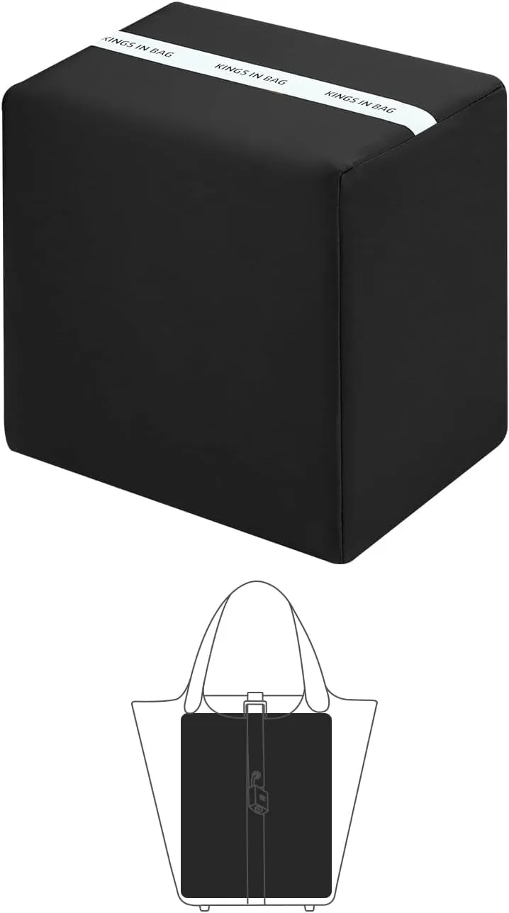 Purse Handbag Shaper Pillow Insert for Tote Bags, Luxury Bag Shaper with Lightweight Silk, Fits for Picotin 18 Bags, Soft Memory Foam Inner (Black, Picotin18)