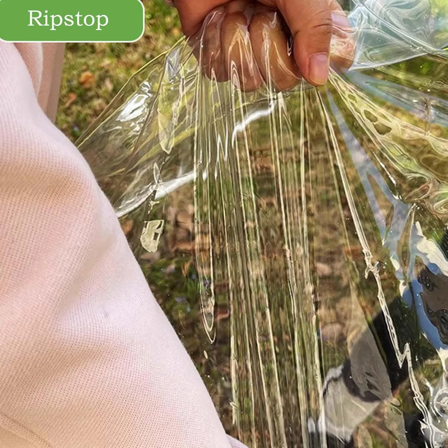 PVC Transparent Tarp 4.9x4.9ft, Waterproof Clear Tarp with Eyelets, Tarps Clear Heavy Duty Outdoor, Easy to Install, for Covering Plant Patio