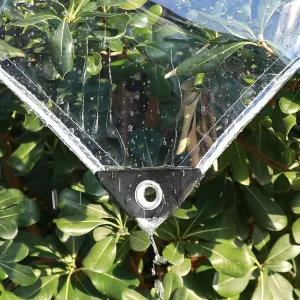 PVC Transparent Tarp 4.9x4.9ft, Waterproof Clear Tarp with Eyelets, Tarps Clear Heavy Duty Outdoor, Easy to Install, for Covering Plant Patio