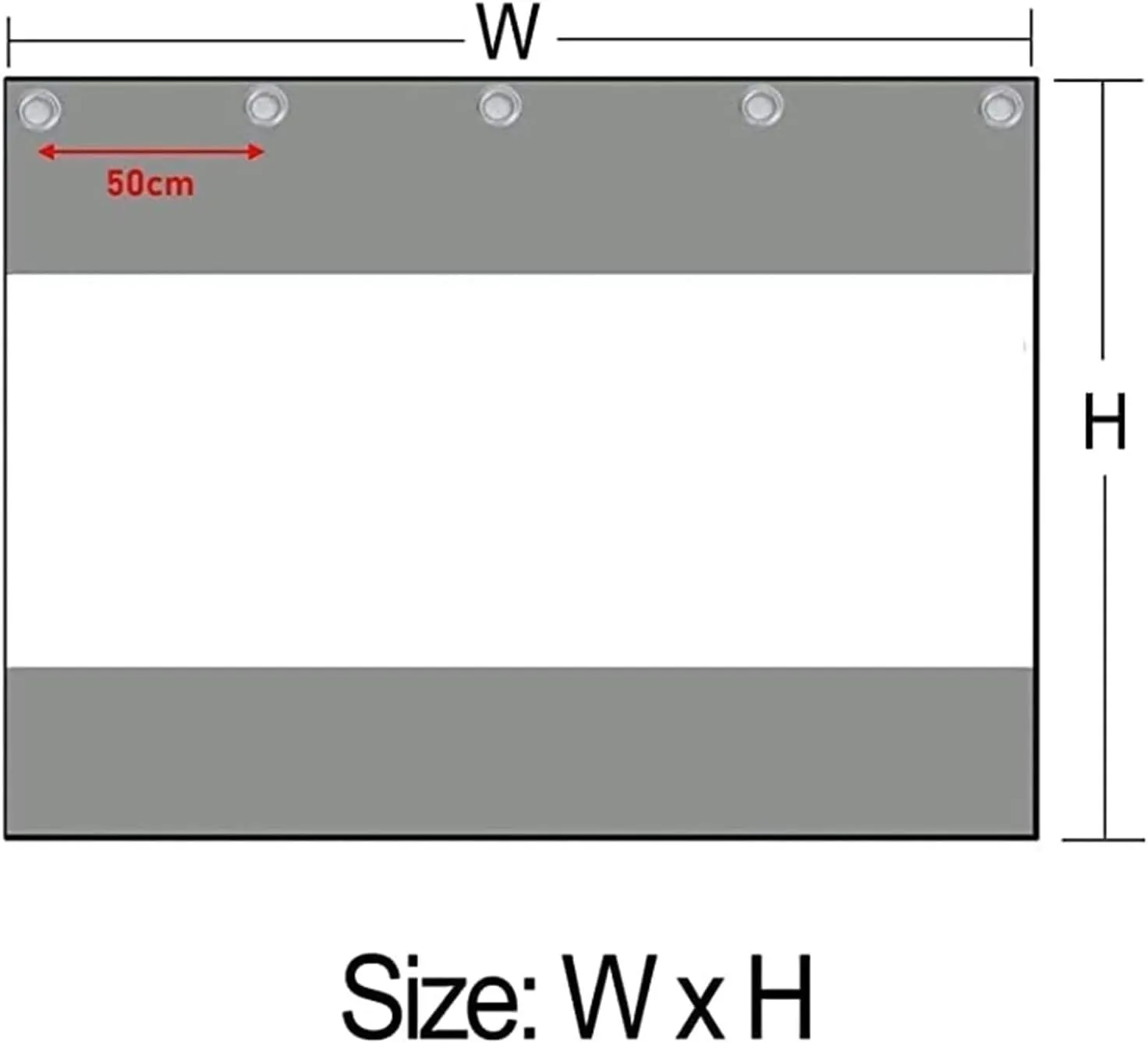 PVC Waterproof Plastic Tarpaulin Transparent Waterproof Door Curtain car wash Room Curtain Metal Eyelet Pavilion, Warehouse ( Color : Clear , Size : 1.2x2m )