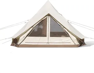 Pyramid Canvas Tent, Family Camping Tent, PortableTent Waterproof Windproof for Camping Hiking Mountaineering