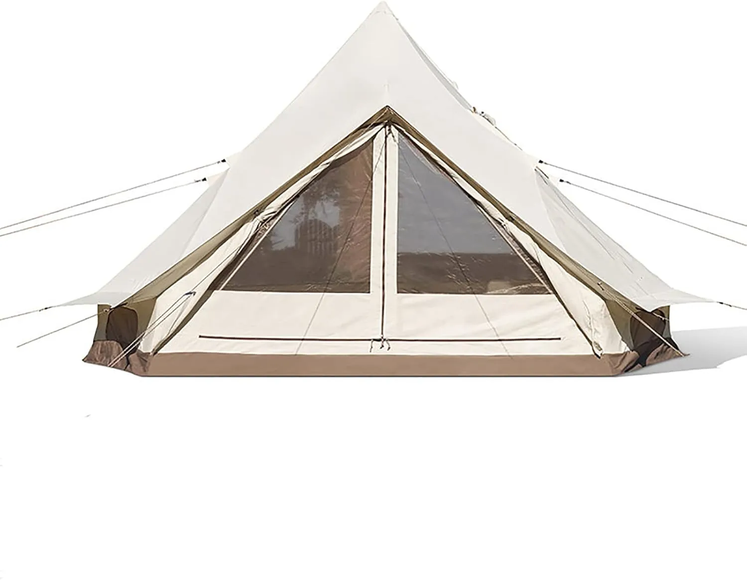 Pyramid Canvas Tent, Family Camping Tent, PortableTent Waterproof Windproof for Camping Hiking Mountaineering