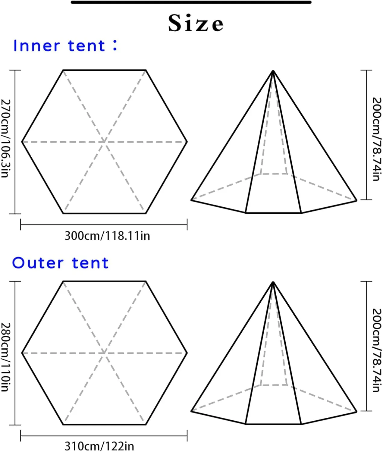Pyramid Teepee Tent Large Space Ultralight Family Camping Tent Outdoor Teepee Tent Windproof for Adults Tents Double Layer 4 Person