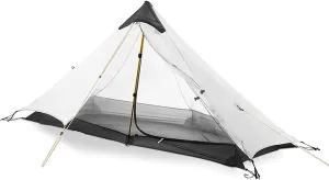 Pyramid Tent Ultralight Outdoor Camping Tent, 1 Person / 2 Person Backpack Waterproof Double Layer Tent Ideal for Camping, Backpacking and Hiking (Gary Single 210X75CM)