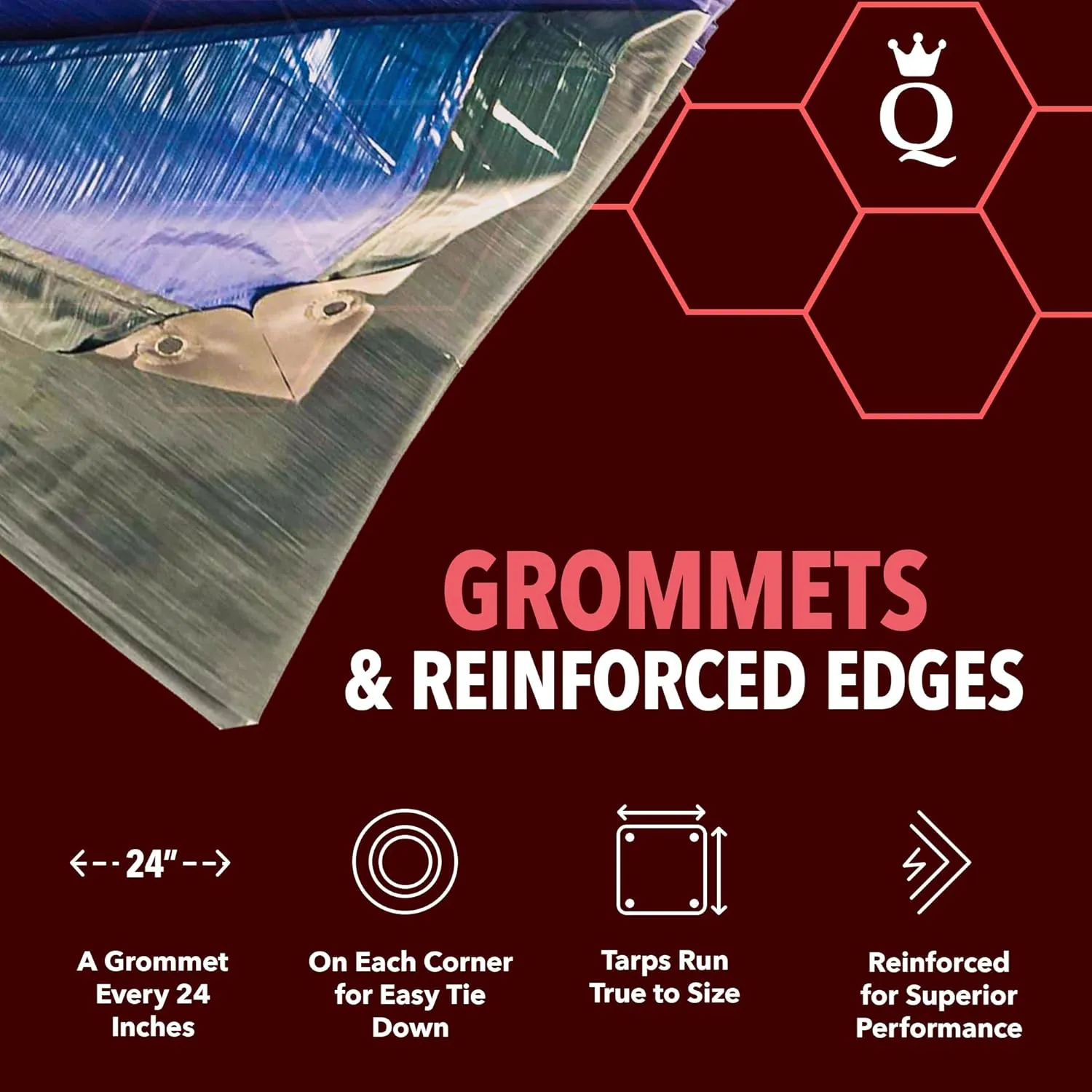 QUEEN OF TARPS | 10x12 Heavy Duty Tarp Waterproof, 120 GSM is 12 MIL, UV/Tear Resistant Tarp, Camping, Outdoor Furniture, Car, Tents, Painting, Firewood Protection | 10x12, Heavy Duty
