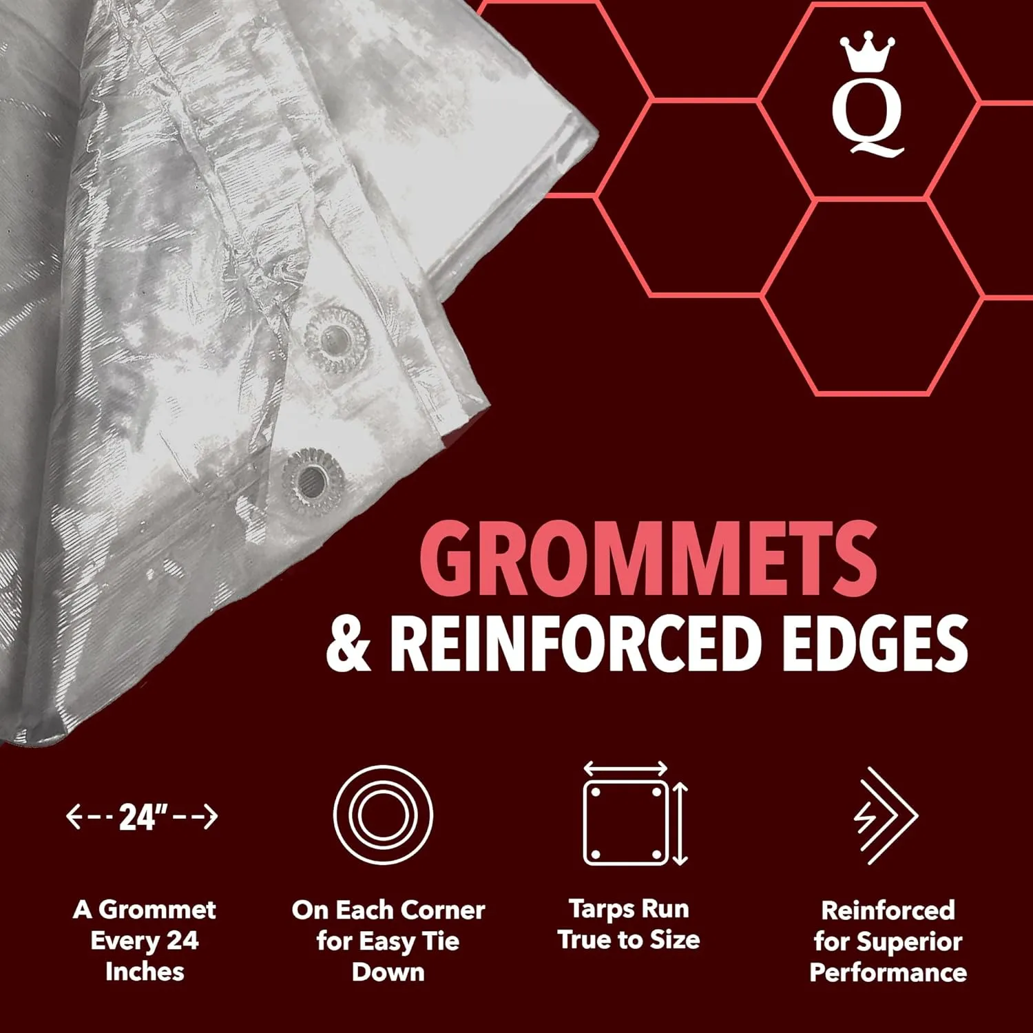 QUEEN OF TARPS | 10x12 Light Duty Tarp Waterproof, 70 GSM is 7 MIL, UV/Tear Resistant Tarp, Camping, Outdoor Furniture, Car, Tents, Painting, Firewood Protection | 10x12, Light Duty