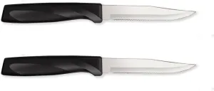 Rada Cutlery Anthem Series Serrated Steak Knife, Black Handle, Pack of 2