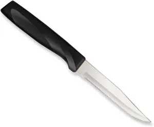 RADA Cutlery Anthem Series Serrated Steak Knife, Black Handle, Pack of 6