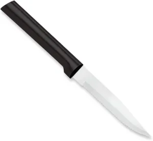 Rada Cutlery Serrated Steak Knife, Black Handle, Pack of 6