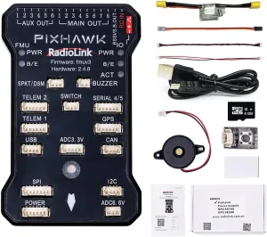 Radiolink PIXHAWK 2.4.8 Flight Controller, 8 PWM Channel Support OSD and Data Telemetry, FC with 2S-12S Power Module for Drone/Rotary/2-8 Copter/Airplane/VTOL/Helicopter/Boat/Robot/Mower