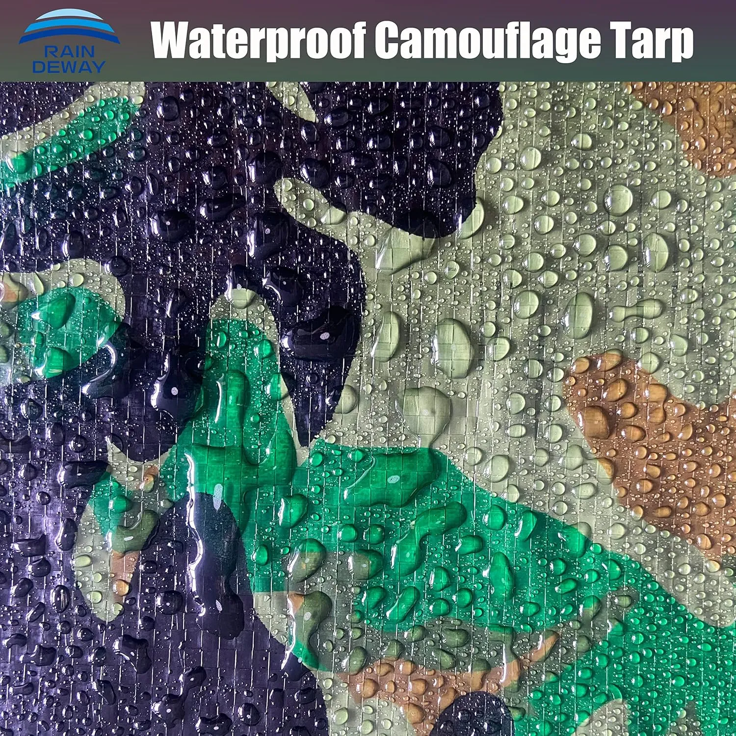 RAINDEWAY Camo Tarp 12x16 Feet - 7 Mil Thickness Waterproof Cover for Outdoor Camping, Hunting, Backpacking, Canopy Tent, Ground, Boat, Motorcycles, Roofs, Wood, RV and More