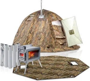 Rbm Outdoors Hot Tent with Stove Jack, Easy Setup 4 Season Winter Tents for Camping, Cold Weather Wall Double Layer Waterproof & Windproof Shelter