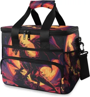 Red Dragon Sun Cooler Bag Insulated Cooler Soft Sided Cooler 24 Can Portable Picnic Bag Large Leakproof Lunch Bag Box for Beach Grocery Camping Travel Car Men Women