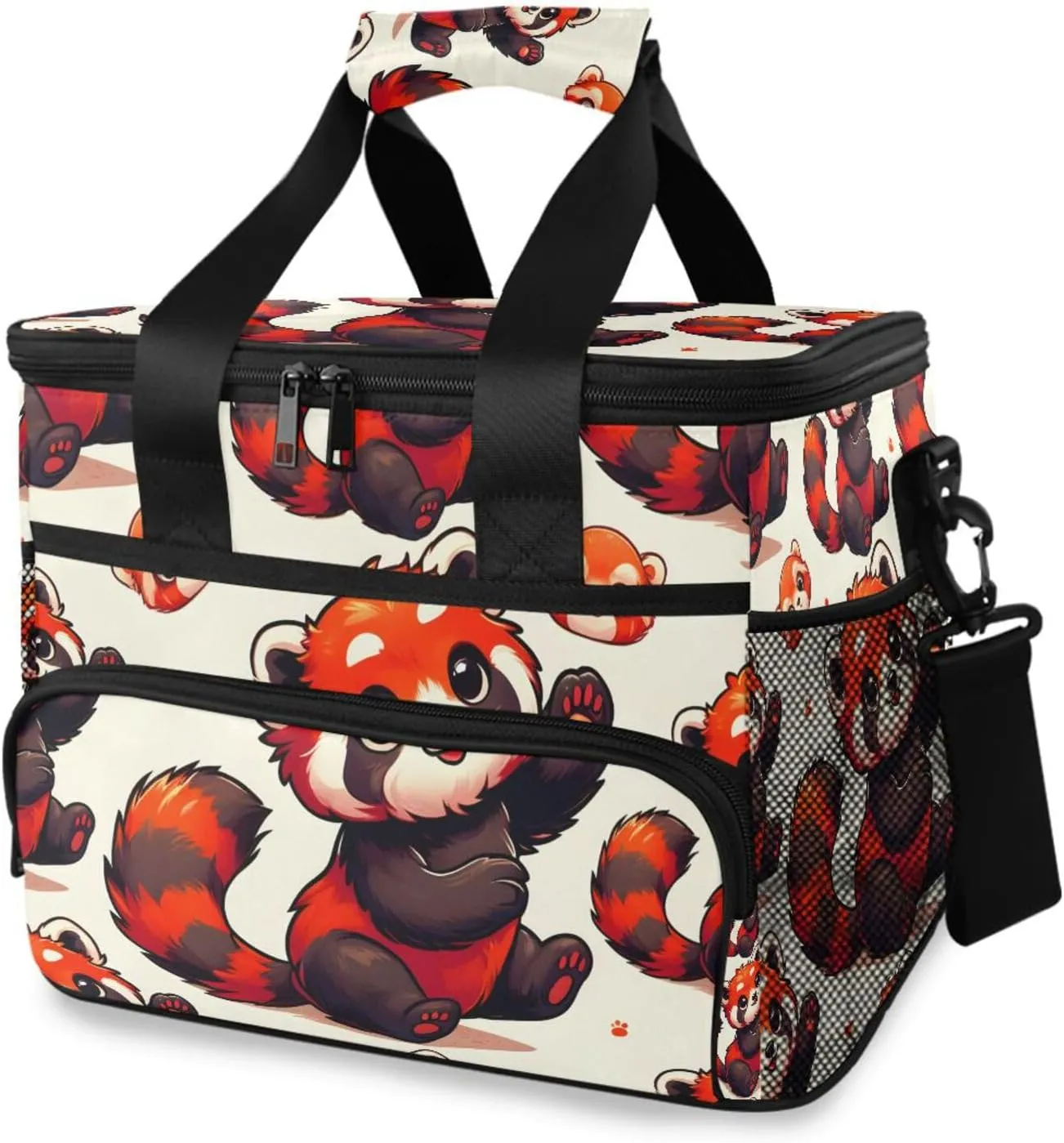 Red Panda Animal Cooler Bag Insulated Cooler Soft Sided Cooler 24 Can Portable Picnic Bag Large Leakproof Lunch Bag Box for Beach Grocery Camping Travel Car Men Women