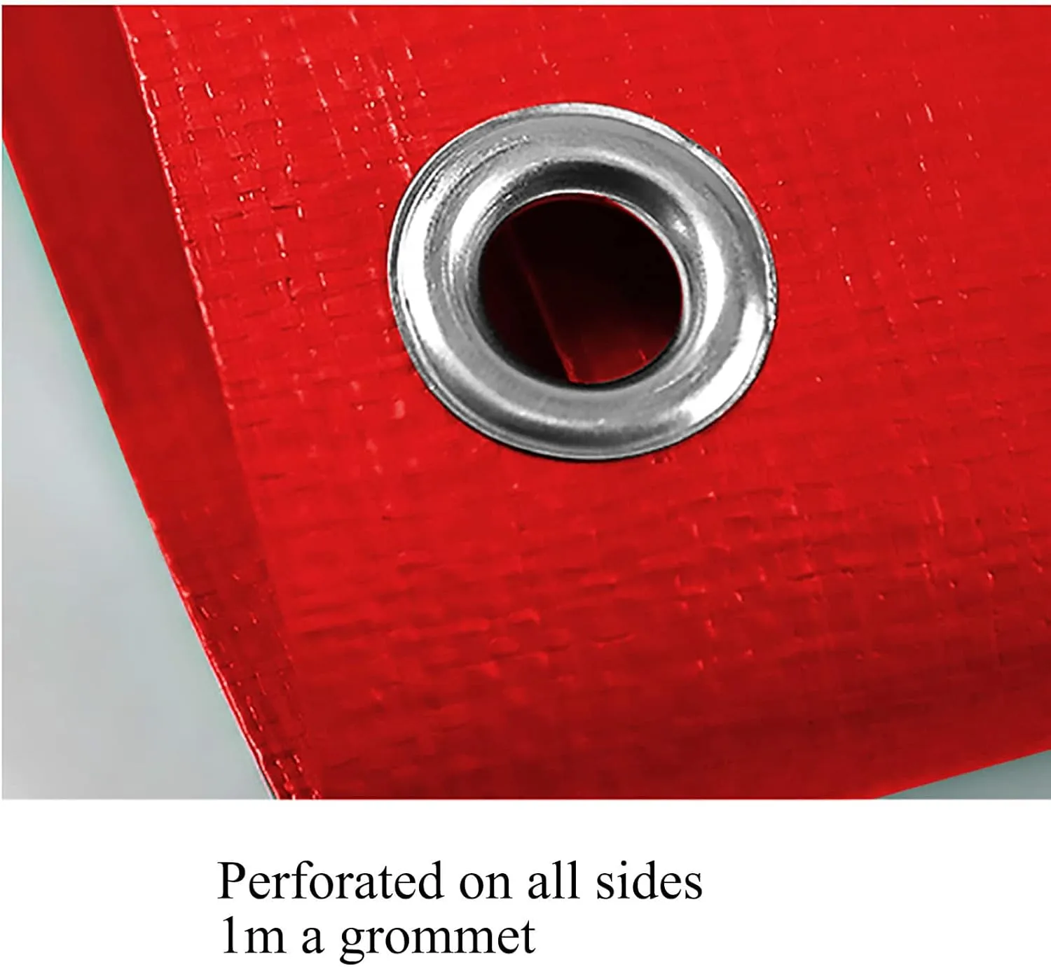 Red Tarp Waterproof with Metal Grommets Every Outdoor Tarpaulin Cover, for Canopy Tent Boat RV Pool Cover Camping Use, Thick 0.32 mm 160 g/m² (4x4m (13x13ft))