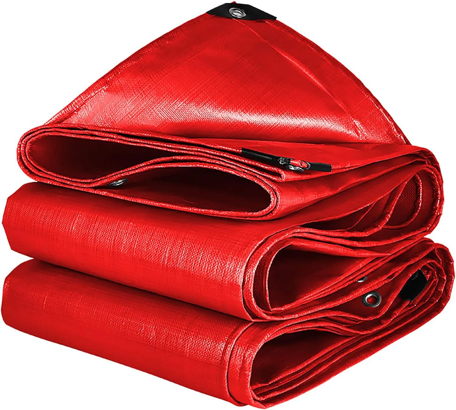 Red Tarp Waterproof with Metal Grommets Every Outdoor Tarpaulin Cover, for Canopy Tent Boat RV Pool Cover Camping Use, Thick 0.32 mm 160 g/m² (4x4m (13x13ft))