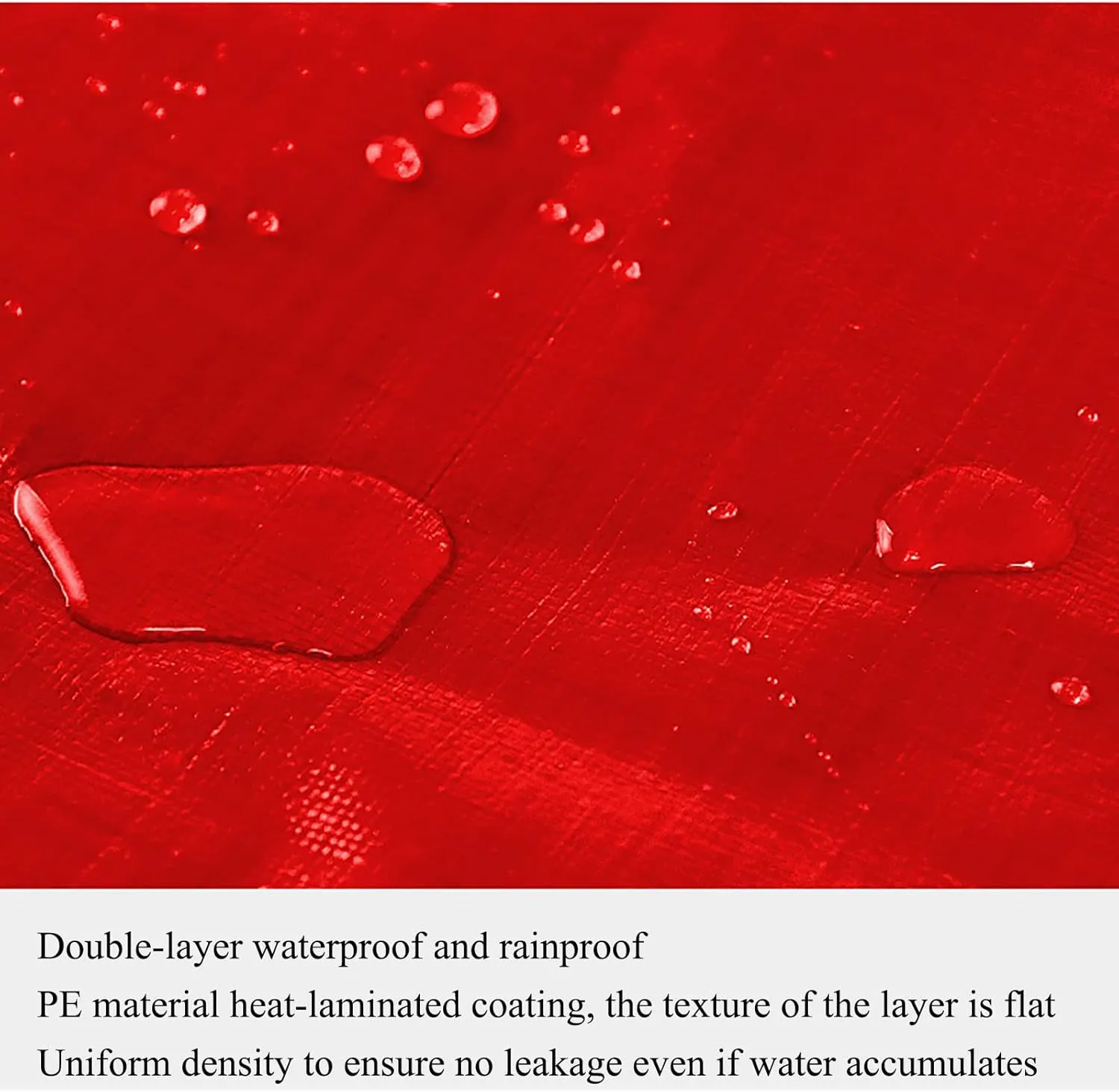 Red Tarp Waterproof with Metal Grommets Every Outdoor Tarpaulin Cover, for Canopy Tent Boat RV Pool Cover Camping Use, Thick 0.32 mm 160 g/m² (4x4m (13x13ft))