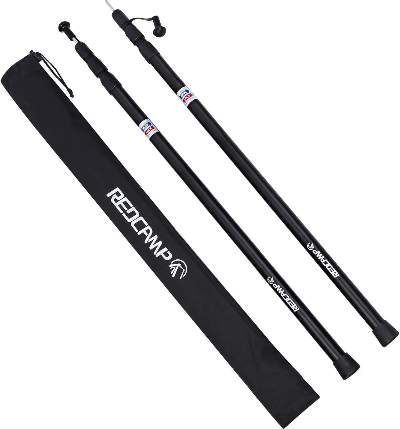 REDCAMP Aluminum Adjustable Camping Tarp Poles, 36in to 90in Telescoping Lightweight Waterproof Tent Poles for Tarp, Canopy Poles, Awning Poles, Telescoping Tarp Poles, Set of 2, Black