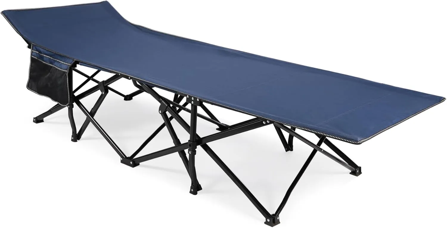 REDCAMP Oversized Heavy Duty Camping cots for Adults 500lbs, Extra Wide Tall Portable Sleeping Cots, XL Cots for Outdoor or Indoor Office, Blue