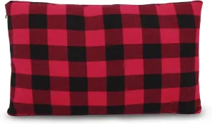 REDCAMP Small Camping Pillow Lightweight and Compressible, 1PC Flannel Travel Pillow with Removable Pillow Cover (Red and Black Plaid)