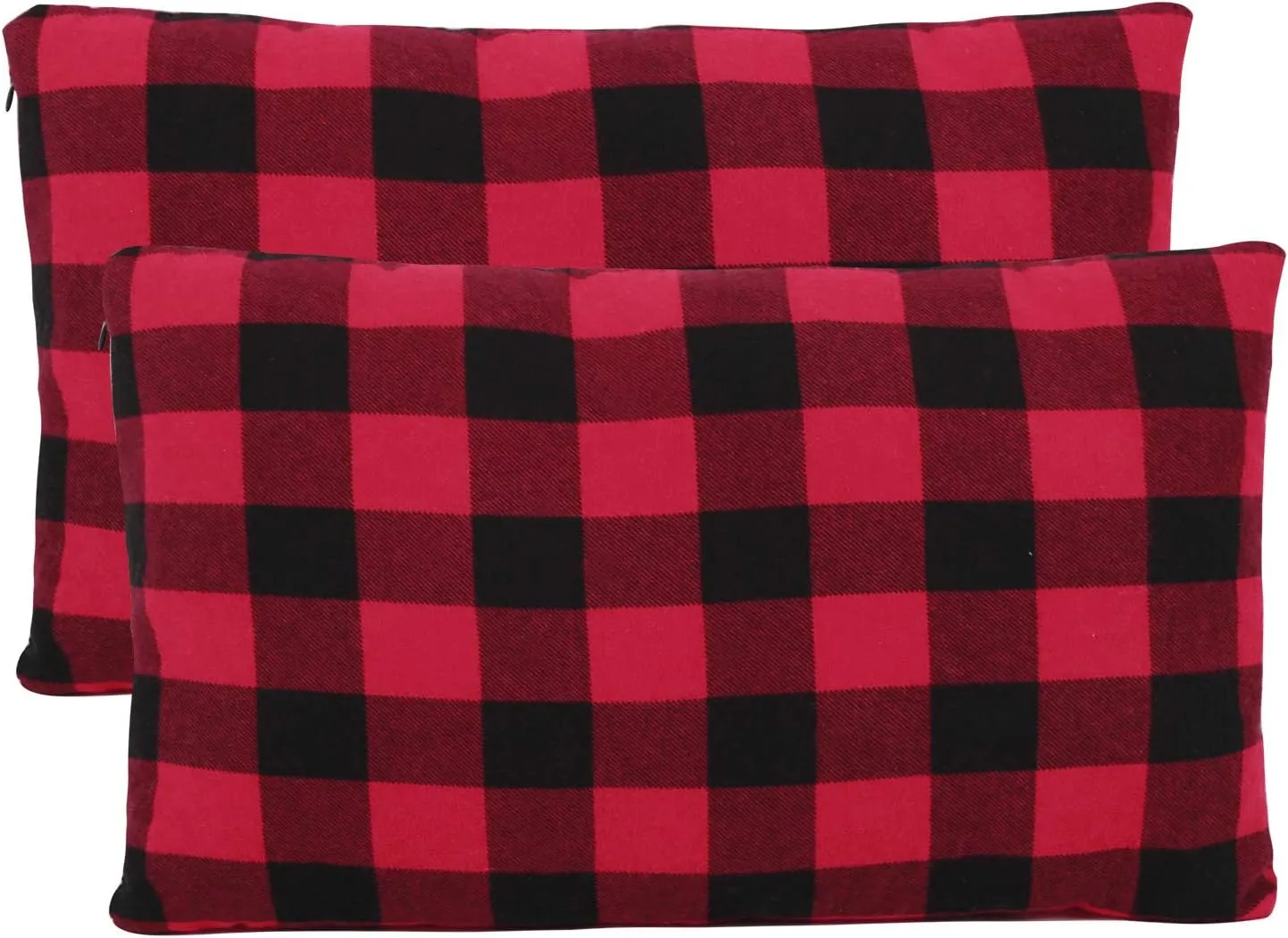 REDCAMP Small Camping Pillow Lightweight and Compressible, 2PCS Flannel Travel Pillow with Removable Pillow Cover