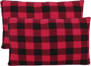 REDCAMP Small Camping Pillow Lightweight and Compressible, 2PCS Flannel Travel Pillow with Removable Pillow Cover