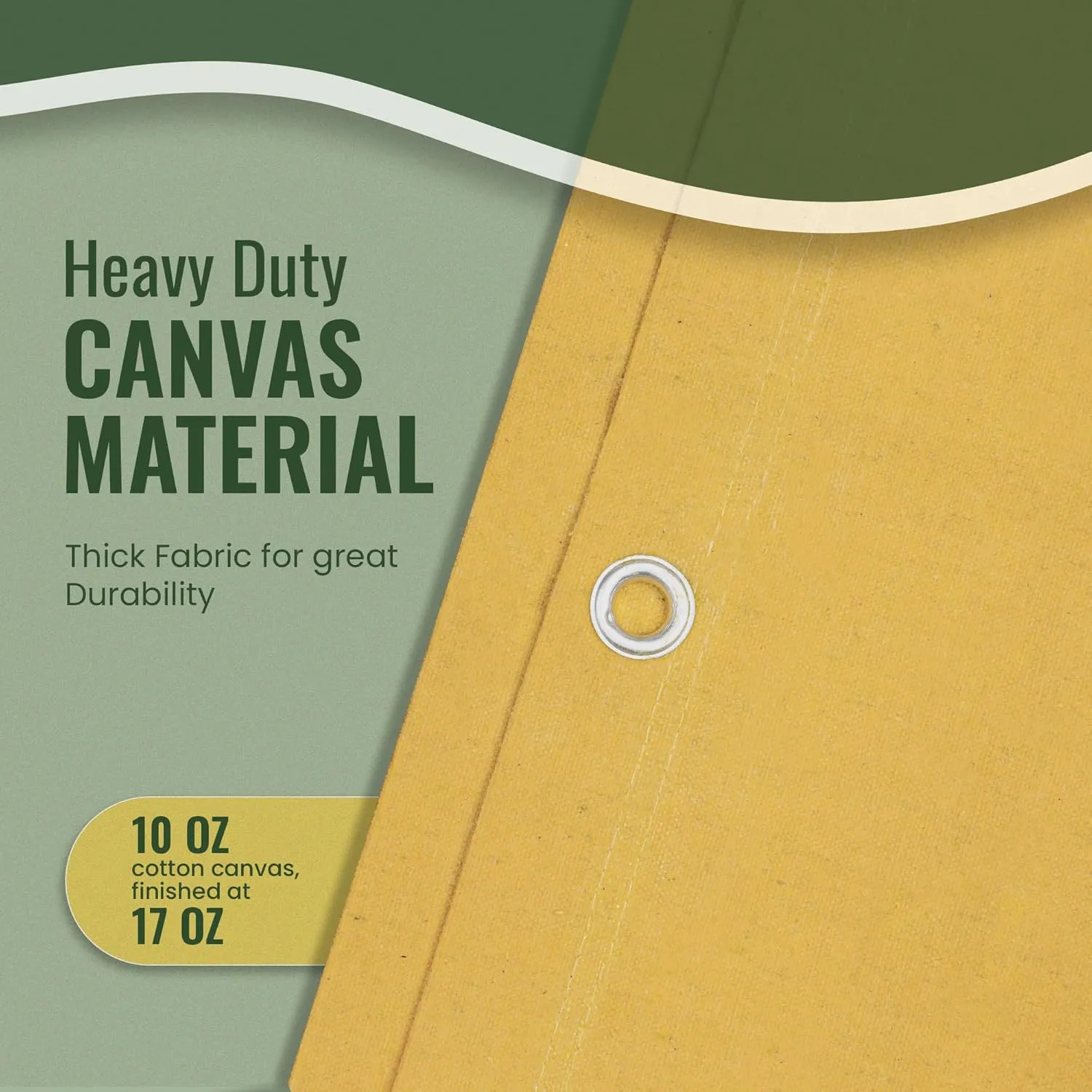 REDIBLUE 6 x 8ft Heavy Duty Water Resistant Canvas Tarp, Multi Purpose Use for Camping, Tent Canopy, Outdoor, Rustproof Grommets, Durable, Tear-Resistant, Cotton 17oz - Gold