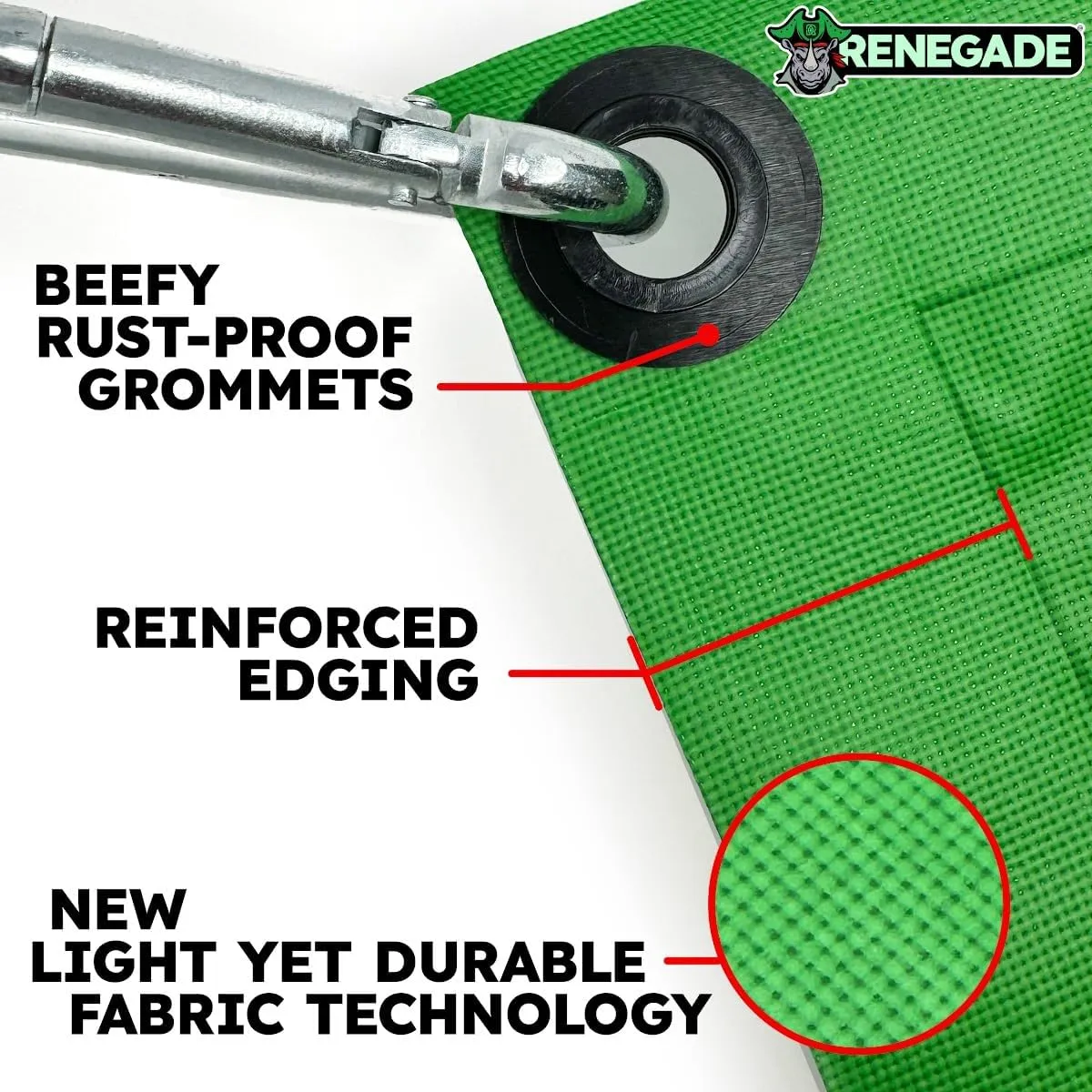 RENEGADE Industrial Strength Tarp | 10’ x 10’ | PFAS & PVC Free | Rip, Tear, UV & Waterproof | Ultra Tough Weather Protective Cover | Construction Agriculture Home Garden Patio Camping Boat Outdoor