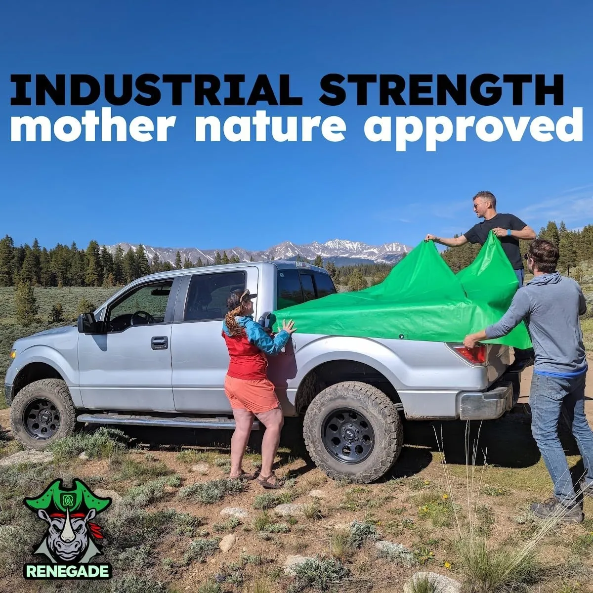 RENEGADE Industrial Strength Tarp | 10’ x 10’ | PFAS & PVC Free | Rip, Tear, UV & Waterproof | Ultra Tough Weather Protective Cover | Construction Agriculture Home Garden Patio Camping Boat Outdoor