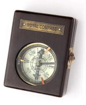 Replica Royal Navy Compass 1920 in Hardwood Display Box
