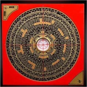 Retro Compass,Feng Shui Compass,Geomantic 8inch High Precision Pure Copper Professional Ternary Gossip Compass is Carried Blocked Ancient Chinese Compass