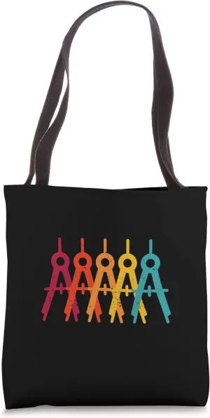 Retro Vintage Architect Compass Scale Ruler Architecture Tote Bag