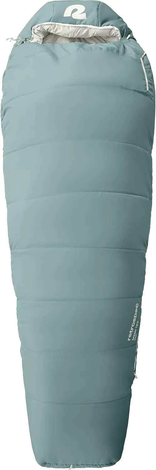 Retrospec Dream Sleeping Bag - 5, 15, 30 Mummy for Camping, Insulated Cold Weather, Lightweight Stuff Sack, Water-Resistant, Adjustable Draw Cords, Adult