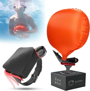 Reusable Anti-Drowning Bracelet with Gas Cylinder*2 & Compass,Water Sports Essential Portable Life Buoy Inflates in a Second Bring to People to Surface,Wearable Lifesaving Wristband AD001