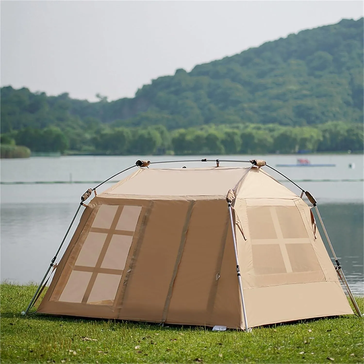 Ridge Tent Outdoor Camping Vinyl Tent Portable Folding Automatic Thickening Rainproof Overnight Tent