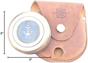Robert Frost Poem Engraved Brass Compass with Leather Case, The Road Not Taken Compass Inspirational Baptism Gift, Graduation Day Gifts Pocket Compass
